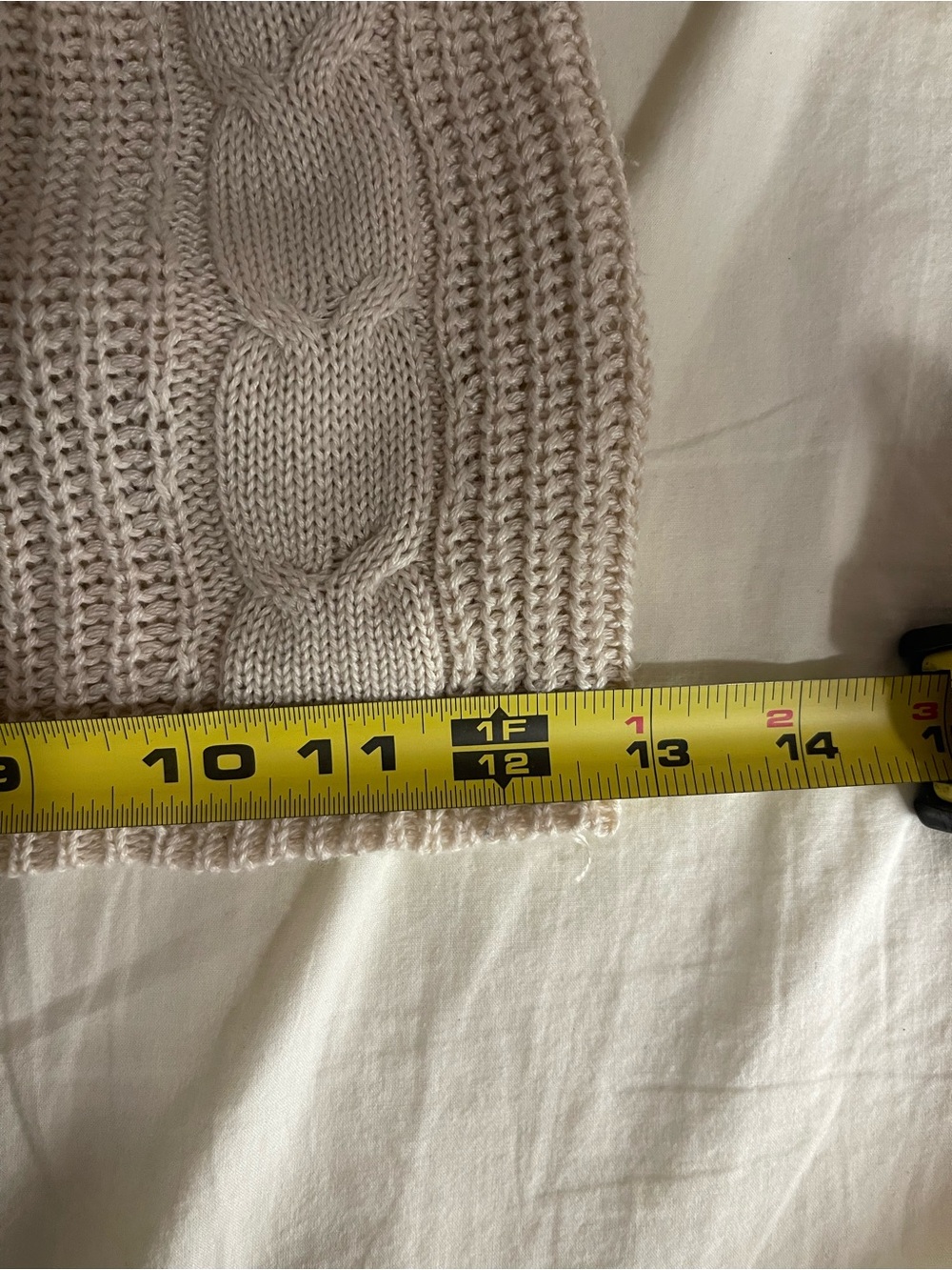 Beige Cable Knit Cardigan With Button Closure - Picture 6 of 6